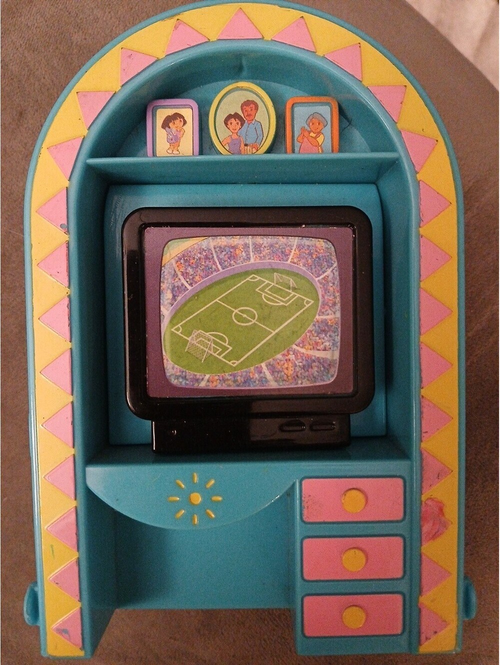 Dora the Explorer Talking Dollhouse Media Center Tv Console Flips to Desk 6 Inch